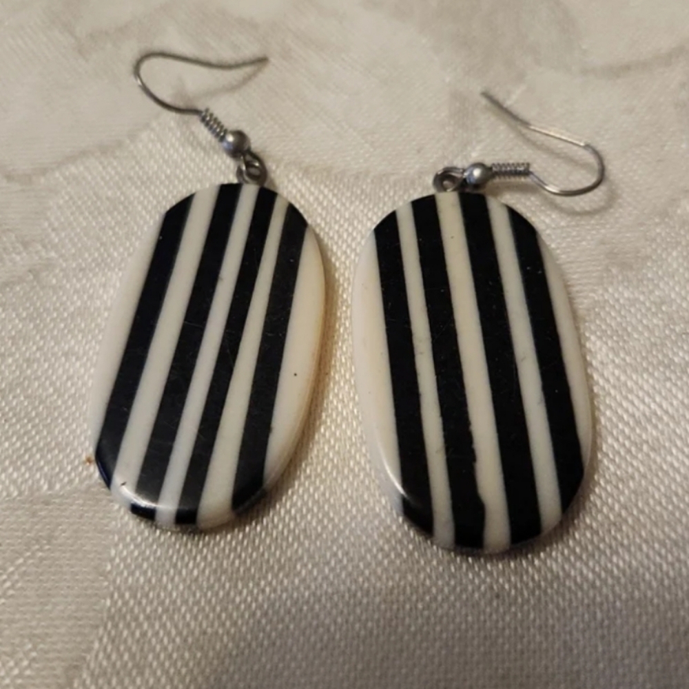Black & White Stripe Earrings
